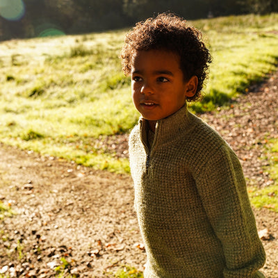 Koko Noko W25 boys Sweater with collar Dusty green O56803-37 44
