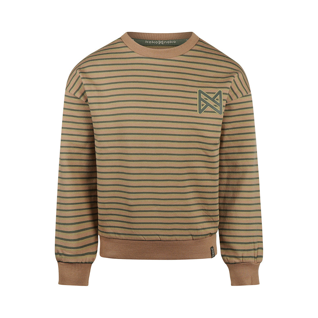 Koko Noko W25 boys Sweater dropped shoulder with crewneck Dark sand O56812-37 D82