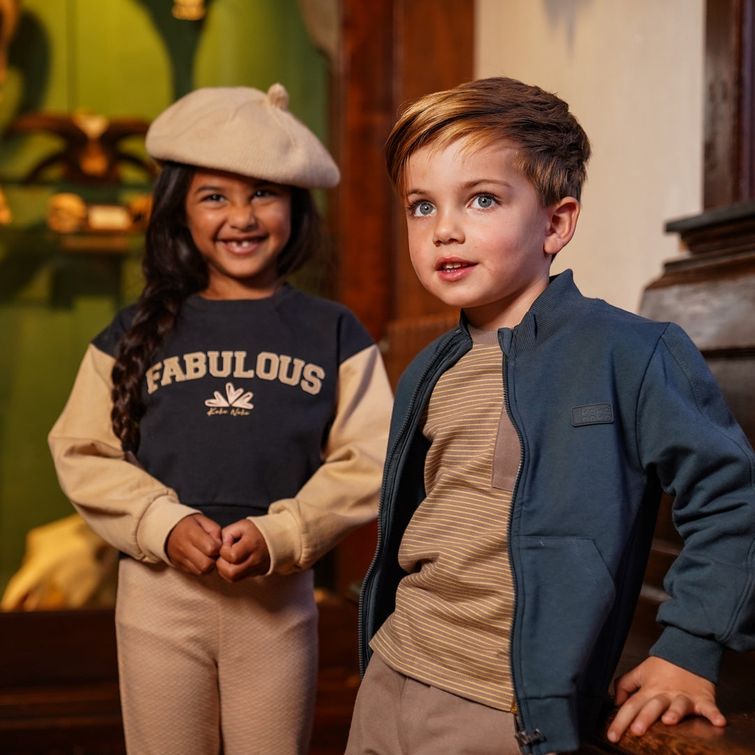 Koko Noko W25 boys Cardigan with collar Steel blue O56834-37 66