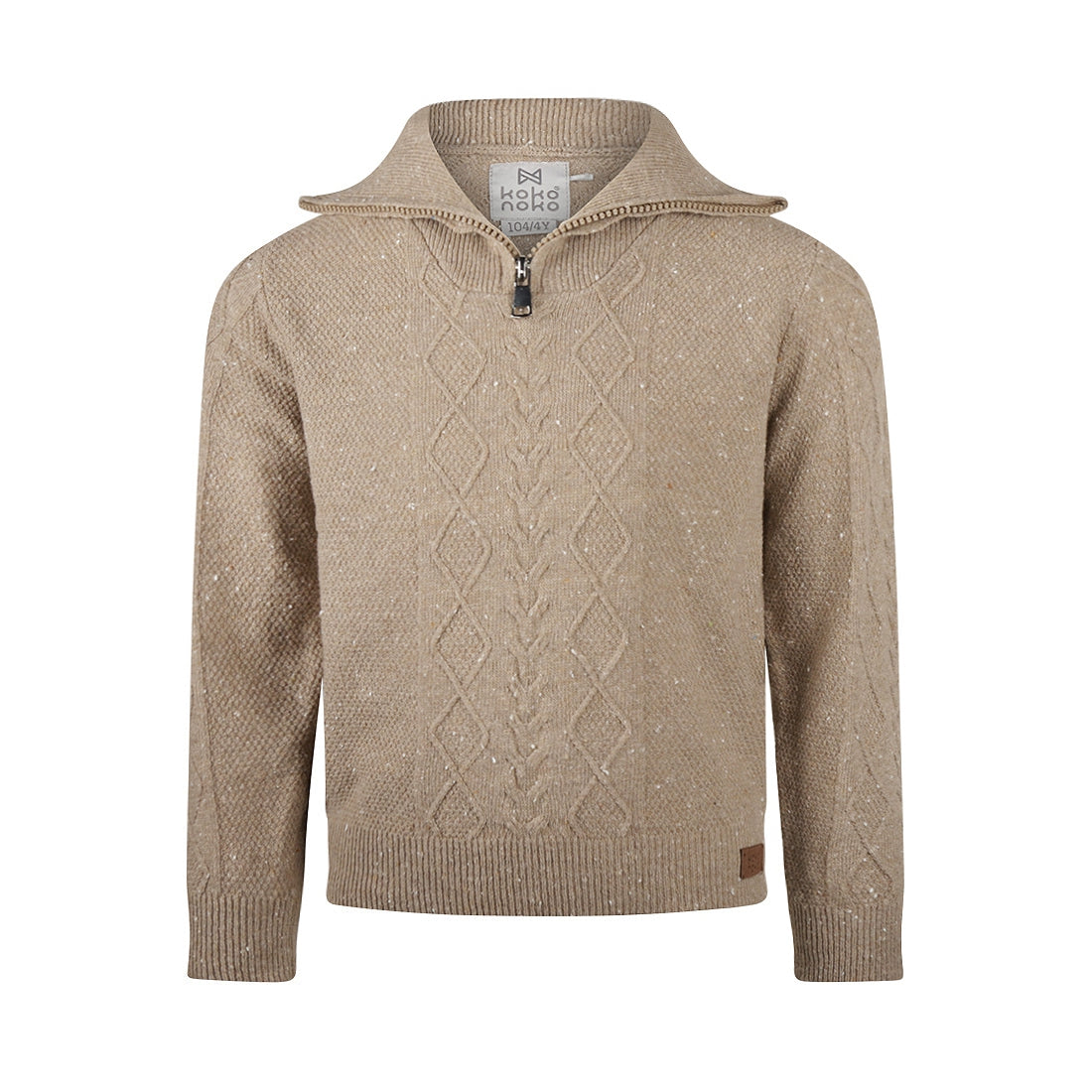 Koko Noko W25 boys Sweater with collar Taupe O56857-37 111