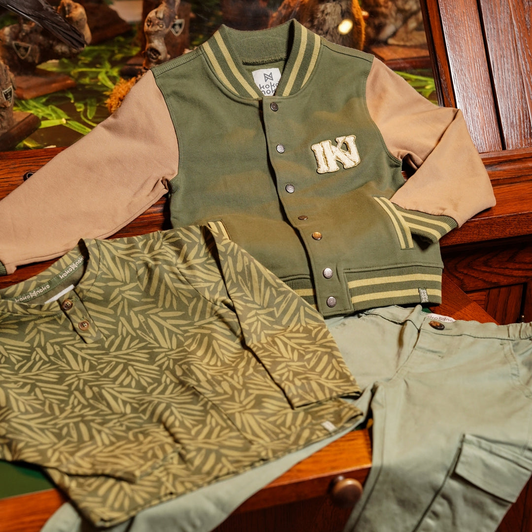 Koko Noko W25 boys Trousers loose fit cargo Green O56884-37 41