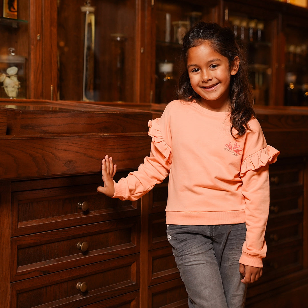 Koko Noko W25 girls Sweater dropped shoulder Dusty pink O56939-37 123
