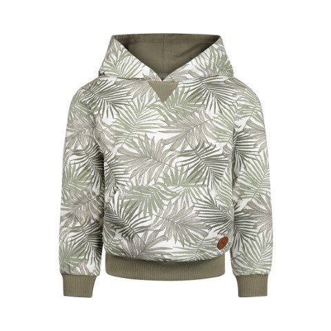 Koko Noko S25 Jongens Sweater with hood Light faded green P54841-37
