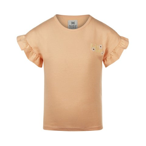 Koko Noko S25 Meisjes T-shirt ss dropped shoulder Peach P54909-37