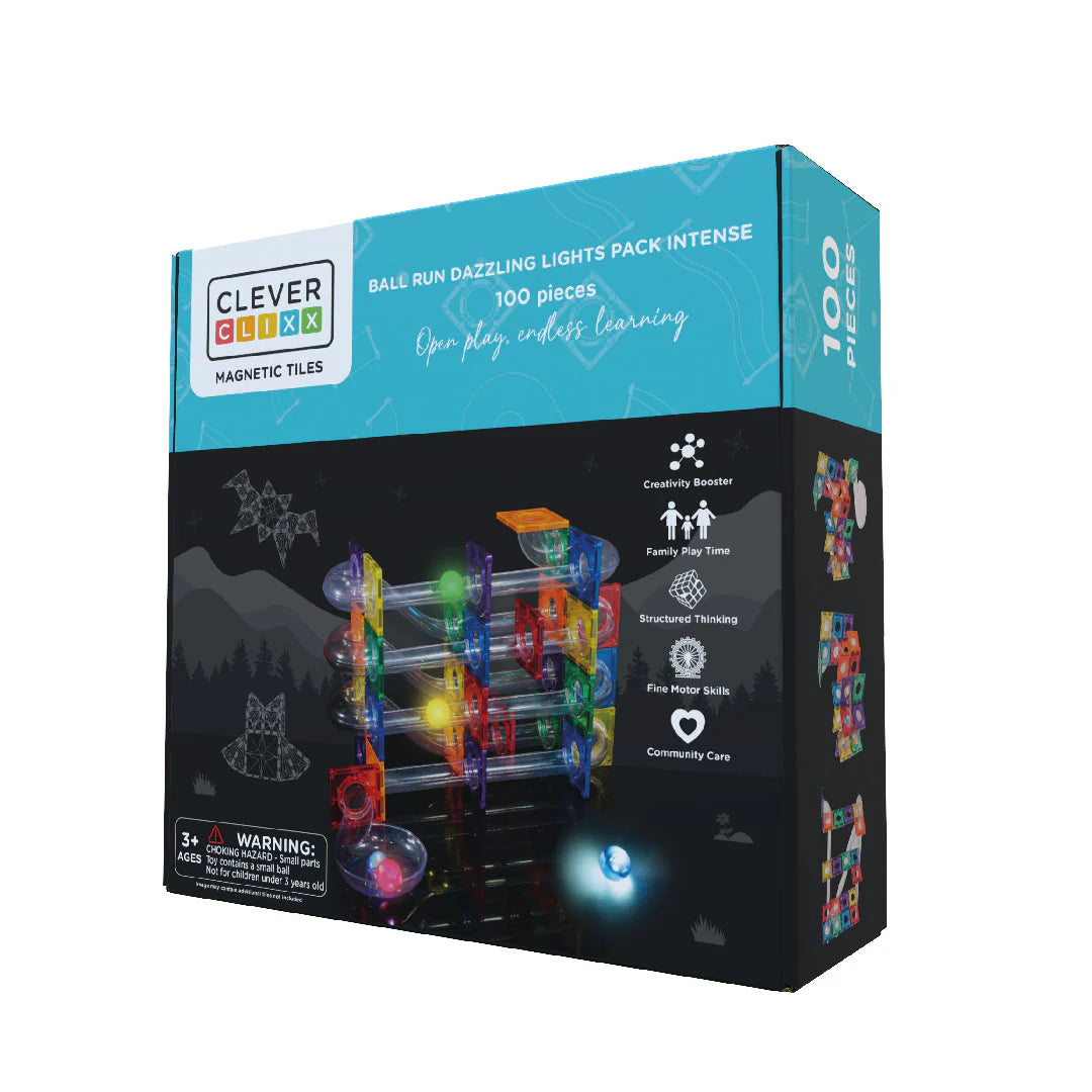 Clever Clixx Ball Run Dazzling Lights Pack Intense | 100 pieces | CC-1003