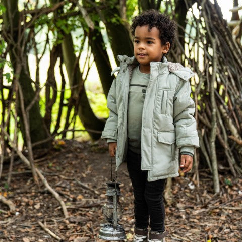 Koko Noko W24 Jacket parka with hood water repellent Faded green Q52816-37
