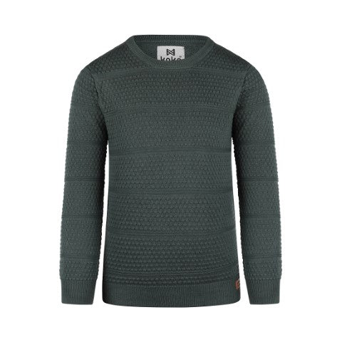 Koko Noko W24 Sweater with crewneck Dark green Q52856-37