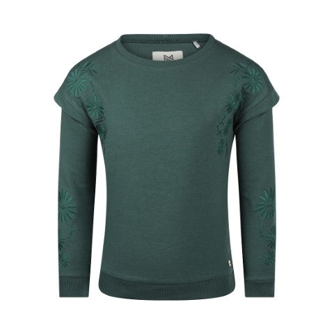 Koko Noko W24 Sweater with crewneck Dark green Q52956-37