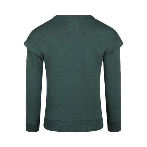 Koko Noko W24 Sweater with crewneck Dark green Q52956-37