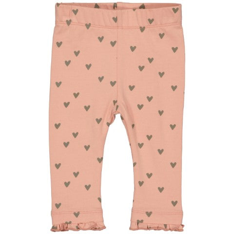 Quapi Newborn W23 CINDYQNBW23 LEGGING AOP Brown Soft Hearts