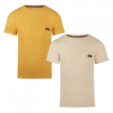 Koko Noko S24 T-shirt long back ss 2-pack Warm yellow R50876-37