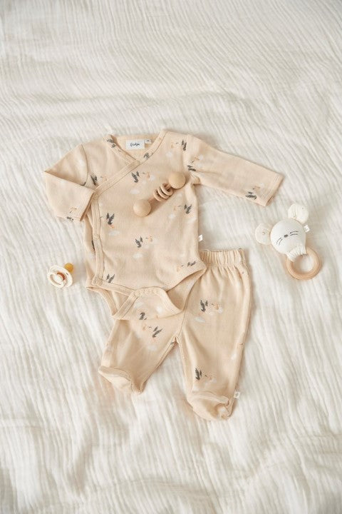 Feetje S25 Wikkelromper AOP rib - Special Delivery Creme S2511 50200231