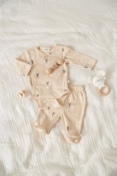 Feetje S25 Wikkelromper AOP rib - Special Delivery Creme S2511 50200231