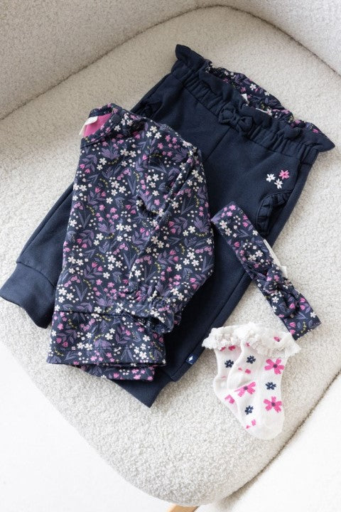 Feetje w24 Longsleeve AOP - Midnight Flowers Marine W2421 51602408 010