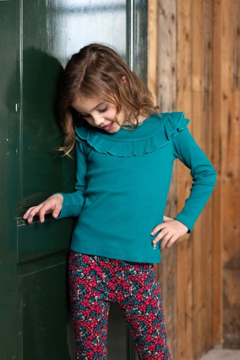 Jubel w24 Longsleeve ruches - Girls Club Teal W24J2 91600397 095