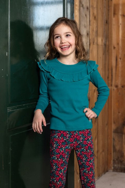 Jubel w24 Longsleeve ruches - Girls Club Teal W24J2 91600397 095