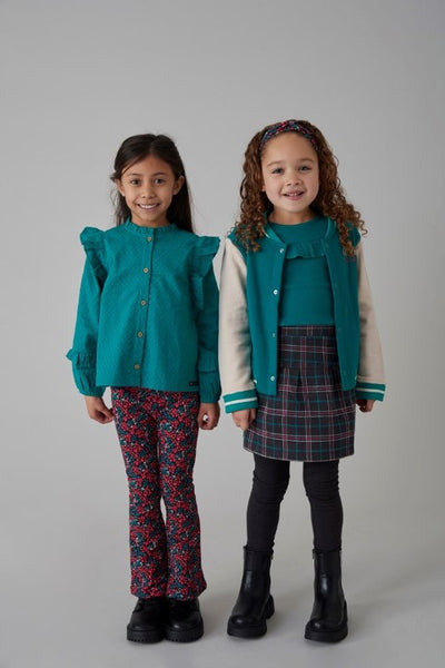 Jubel w24 Blouse ruches - Girls Club Teal W24J2 92300022 095