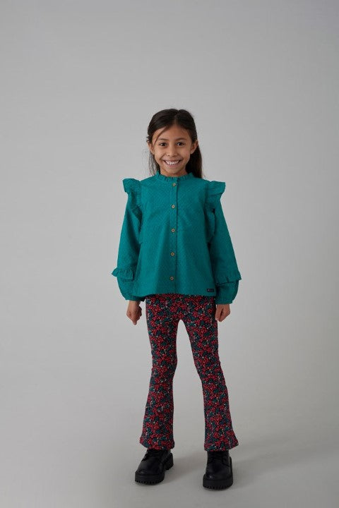 Jubel w24 Blouse ruches - Girls Club Teal W24J2 92300022 095