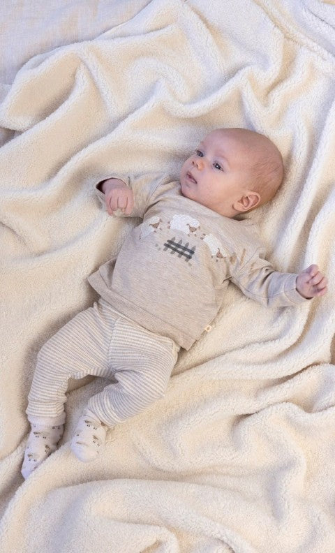 Feetje W25  W2512 Broek rib met streep - Sleepy Sheepy Taupe melange 52202373