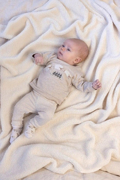 Feetje W25  W2512 Broek rib met streep - Sleepy Sheepy Taupe melange 52202373