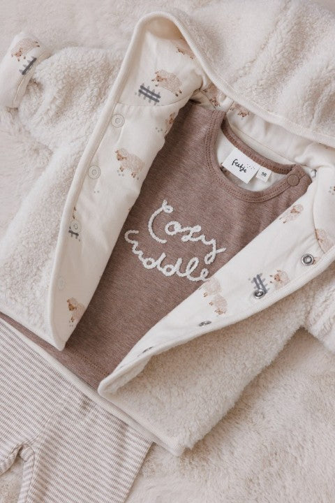 Feetje W25  W2512 Broek rib met streep - Sleepy Sheepy Taupe melange 52202373