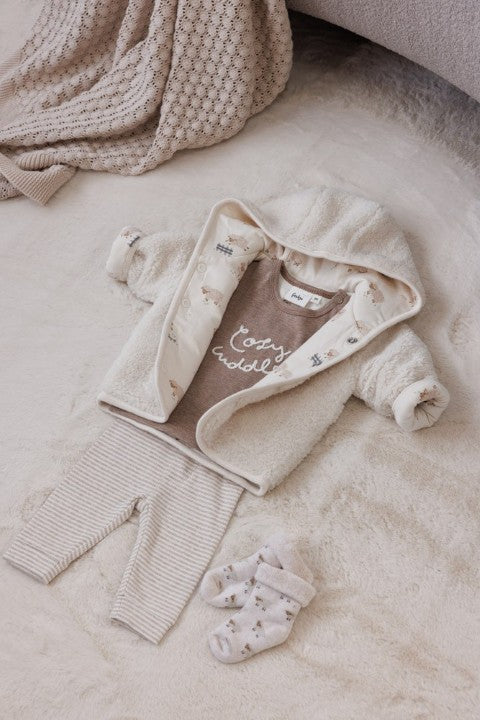 Feetje W25  W2512 Broek rib met streep - Sleepy Sheepy Taupe melange 52202373