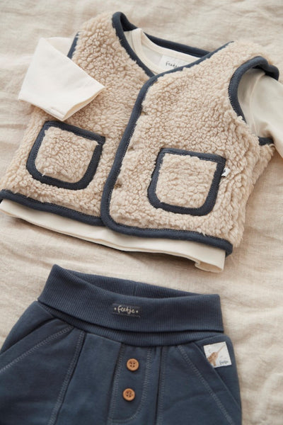 Feetje W25  W2518 Omkeerbaar teddy gilet - Narwal Blauwgrijs 51200036