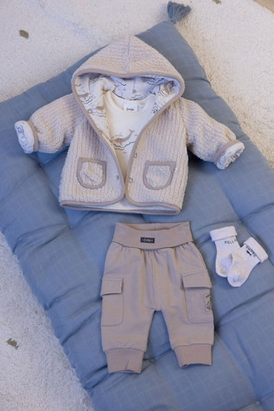 Feetje W25  W2518 Bouclé omkeerbaar jasje met capuchon - Narwal Offwhite 51800351