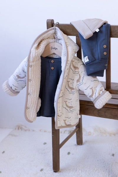 Feetje W25  W2518 Bouclé omkeerbaar jasje met capuchon - Narwal Offwhite 51800351