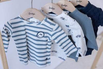 Feetje W25  W2520 Longsleeve rib met streep -  Let's Go! Petrol 51602574