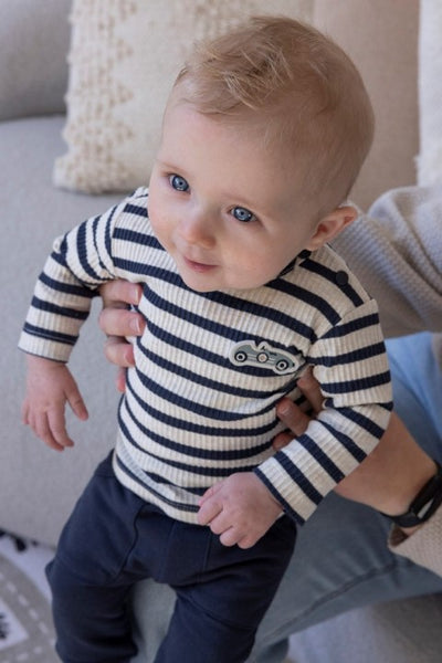 Feetje W25  W2520 Longsleeve rib met streep -  Let's Go! Marine 51602576