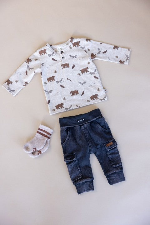 Feetje W25  W2522 Longsleeve AOP - Wild World Taupe melange 51602628