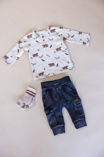 Feetje W25  W2522 Longsleeve AOP - Wild World Taupe melange 51602628