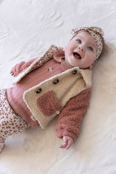 Feetje W25  W2523 Longsleeve pointelle rib - Woodland Bloom Mauve 51602612