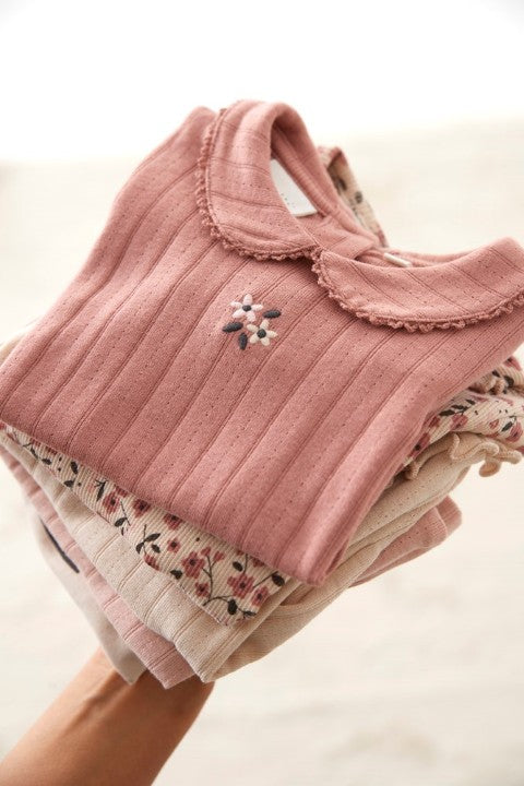 Feetje W25  W2523 Longsleeve pointelle rib - Woodland Bloom Mauve 51602612