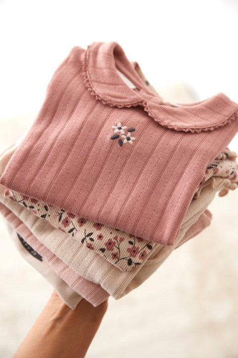 Feetje W25  W2523 Longsleeve pointelle rib - Woodland Bloom Roze 51602613