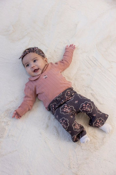 Feetje W25  W2523 Longsleeve pointelle rib - Woodland Bloom Mauve 51602612