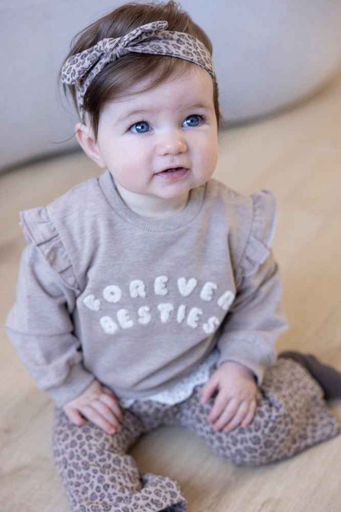 Feetje W25  W2527 Flare broek AOP - Better Together Taupe melange 52202447