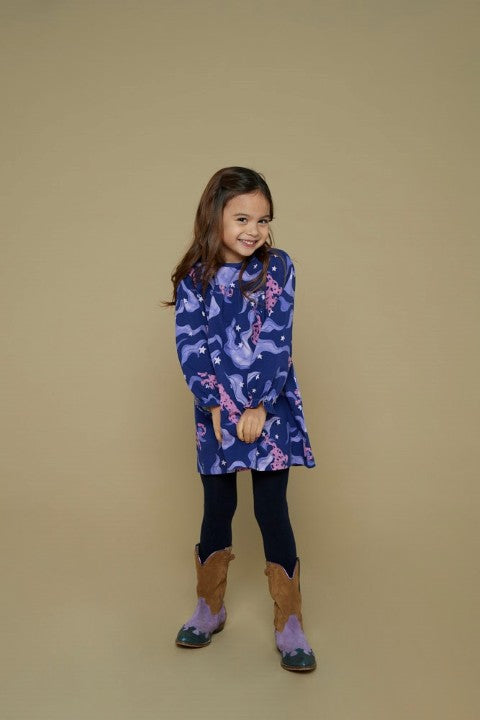 Jubel w25 Jurk AOP - Wild Soul Indigo 91400409 W25J1