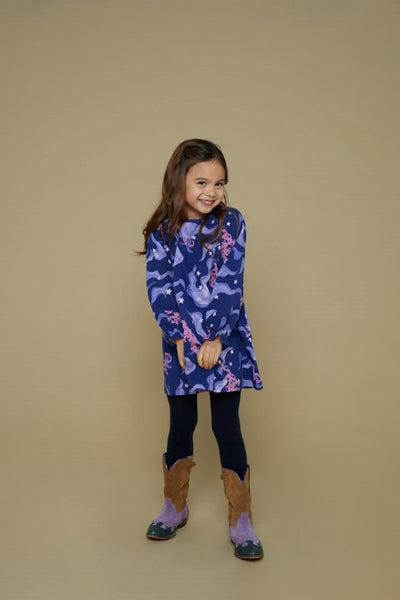 Jubel w25 Jurk AOP - Wild Soul Indigo 91400409 W25J1