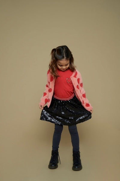 Jubel W25 W25J2 Vest gebreid AOP - Queen Of Hearts-  Roze 91300181