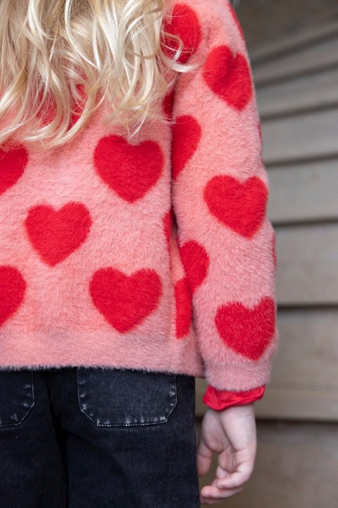 Jubel W25 W25J2 Vest gebreid AOP - Queen Of Hearts-  Roze 91300181