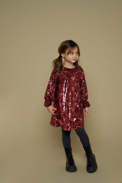 Jubel W25 W25J2 Pailetten jurk - Queen Of Hearts Bordeaux 91400414