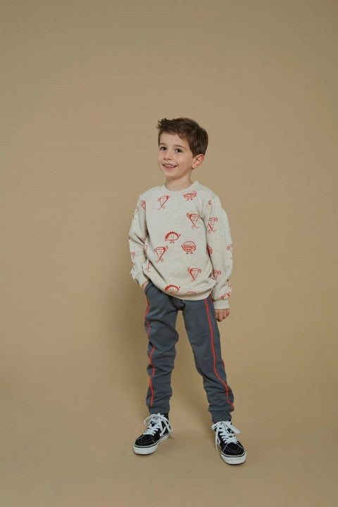 Sturdy w25 Sweater AOP - Couch Club Offwhite melange 71600617 W25S1
