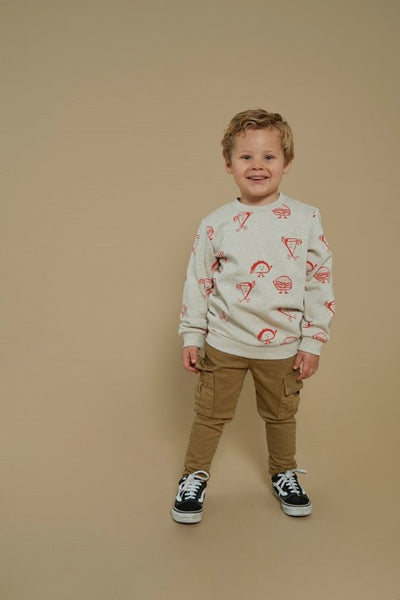 Sturdy w25 Sweater AOP - Couch Club Offwhite melange 71600617 W25S1