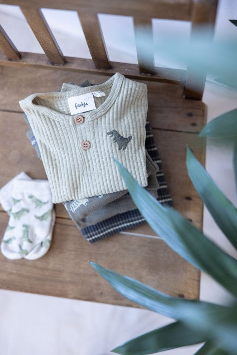 Feetje W25  W2516 Longsleeve rib - Rawrsome Groen 51602615