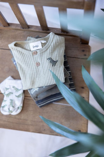 Feetje W25  W2516 Longsleeve rib - Rawrsome Groen 51602615