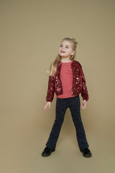 Jubel w25 Flared broek AOP - Queen Of Hearts Antraciet 92200481 W25J2