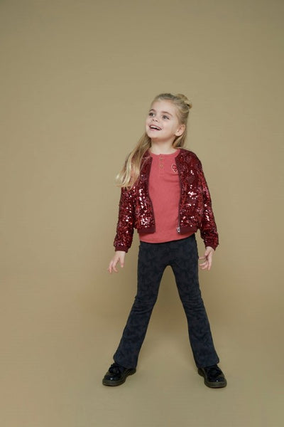 Jubel w25 Flared broek AOP - Queen Of Hearts Antraciet 92200481 W25J2