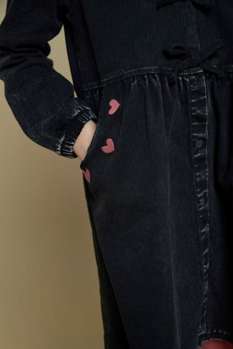 Jubel w25 Jurk denim look - Queen Of Hearts Black Denim 91400411 W25J2
